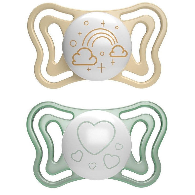Chicco succhietto light lumi silicone 2-6m 2 pezzi
