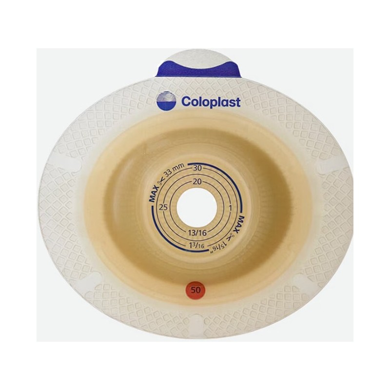 Placca per urostomia sistema a 2 pezzi sensura xpro convex light foro ritagliabile 15-33mm flangia 50mm 5 pezzi