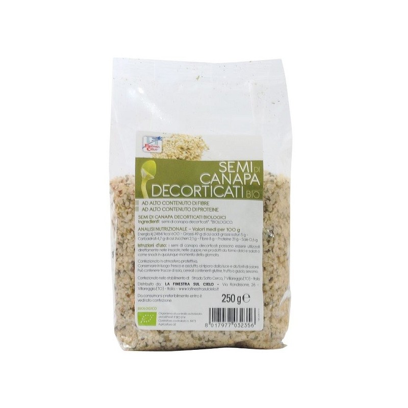 Fsc semi di canapa decorticati bio ad alto contenuto di fibra 250 g
