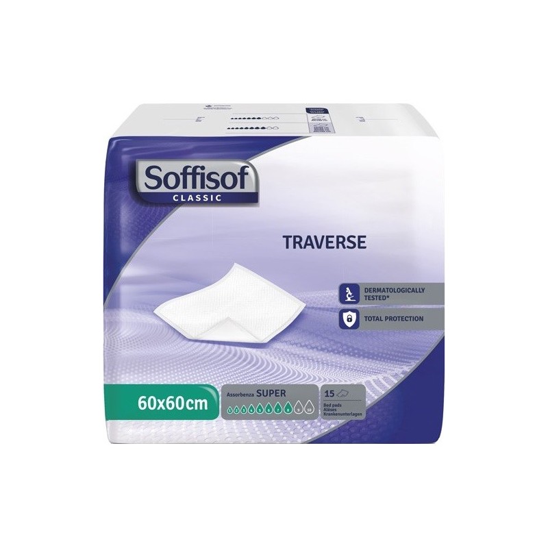 Traversa per incontinenza soffisof classic 8 gocce 60 x 60 15 pezzi
