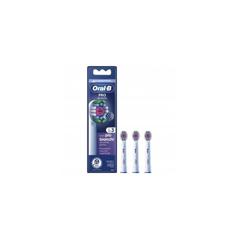 Oralb power refill eb18-3 3d white 3 pezzi