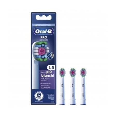 Oralb power refill eb18-3 3d white 3 pezzi