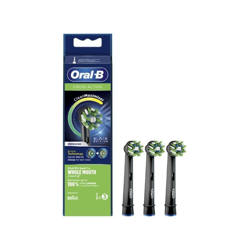 Oralb power refill eb50 crossaction black 3 pezzi