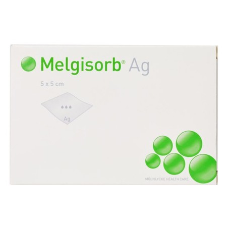 Melgisorb ag medicazione antimicrobica assorbente in fibre di alginato con carbossimetilcellulosa 5x5cm 10 pezzi Melgisorb ag medicazione antimicrobica assorbente in fibre di alginato con carbossimetilcellulosa 5x5cm 10 pezzi