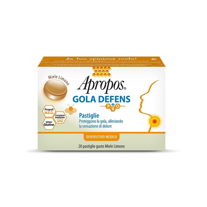 Apropos gola defens pro 20 pastiglie miele limone
