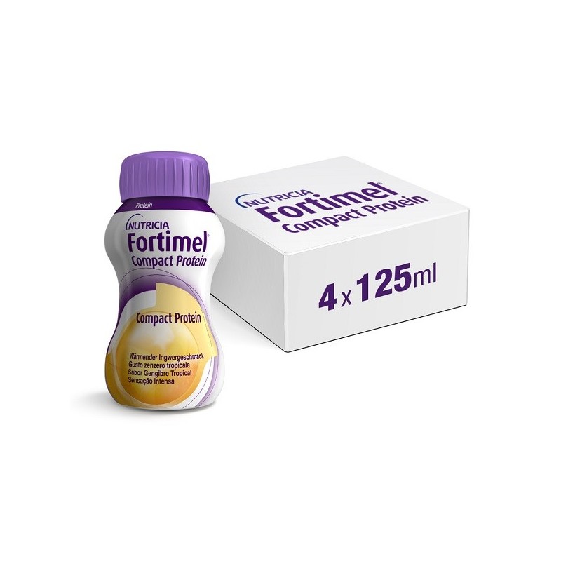 Fortimel compact protein hot tropical zenzero 4 x 125 ml