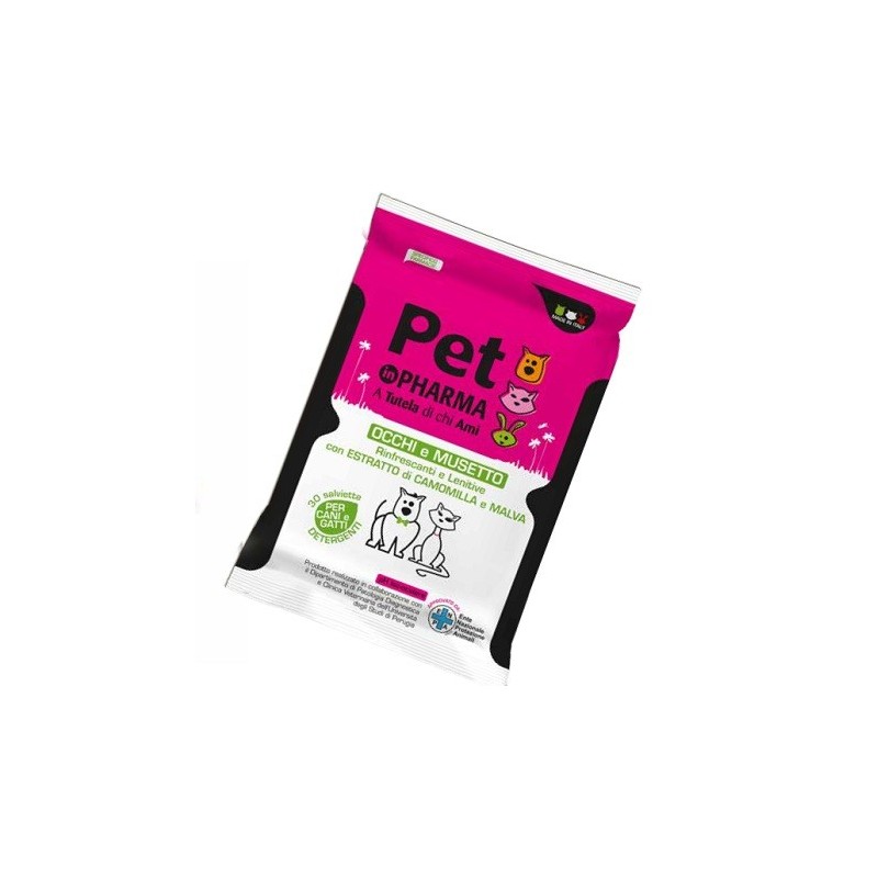 Pet in pharma salviettine occhi muso 30 pezzi