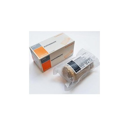 Benda medicata ichthopaste con ossido di zinco ittiolo per trattamento ulcere venose arti inferiori 7,5x600 cm