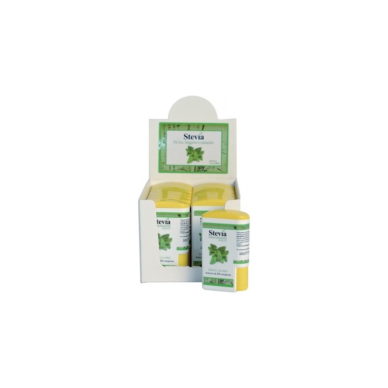 Stevia edulcorante 200 compresse display contenente 14 dispenser