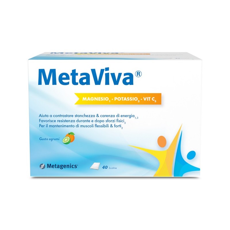 Metaviva magnesio/potassio/vitamina c 40 bustine