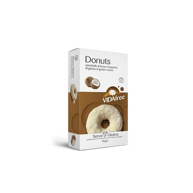Donuts gusto cocco con glassa cioccolato bianco 90 g Donuts gusto cocco con glassa cioccolato bianco 90 g