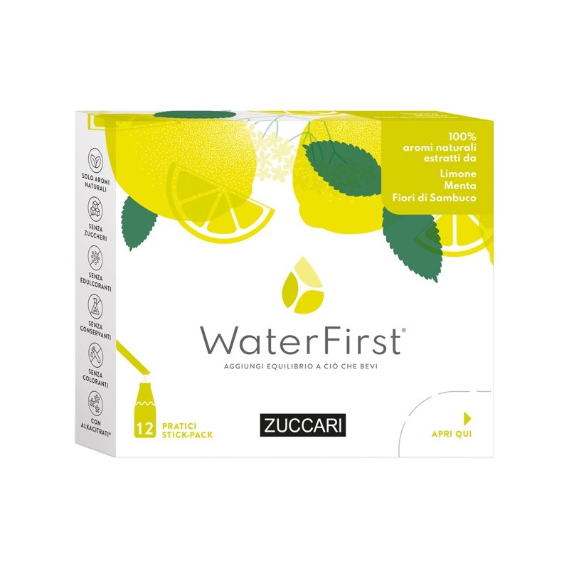 Water first limone-menta-fiori di sambuco 12 stick pack Water first limone-menta-fiori di sambuco 12 stick pack