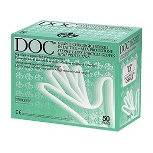 Guanto chirurgico in lattice superficie microruvida talcato50 paia articolo chr 7,5