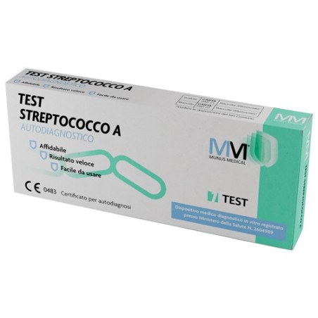 Test streptococco a autodiagnostico munus medical rilevazione batterio streptococco b-emolitico di gruppo a da tampone faringeo Test streptococco a autodiagnostico munus medical rilevazione batterio streptococco b-emolitico di gruppo a da tampone faringeo