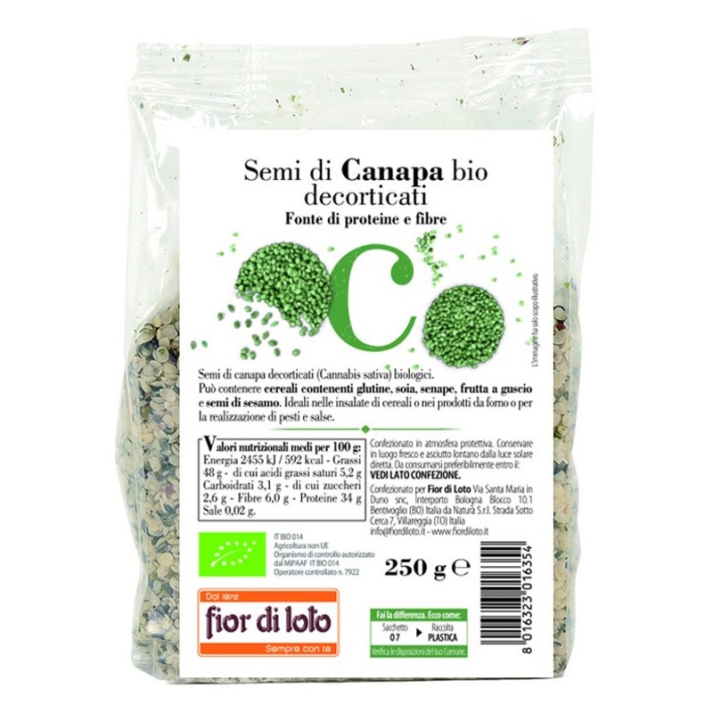 Semi canapa decorticata bio 250 g