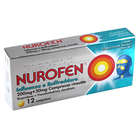 Nurofen influenza e raffreddore 12 compresse riv 200 mg + 30 mg Nurofen influenza e raffreddore 12 compresse riv 200 mg + 30 mg