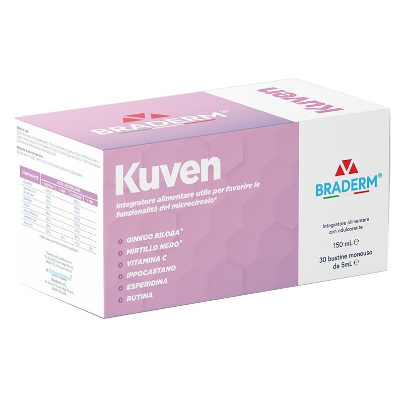 Kuven liquido 30 bustine da 5 ml braderm Kuven liquido 30 bustine da 5 ml braderm