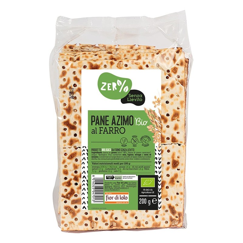 Zero% glutine pane azzimo farro bio 200 g