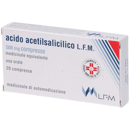 Acido acetilsalicilico (lfm) 20 compresse 500 mg Acido acetilsalicilico (lfm) 20 compresse 500 mg