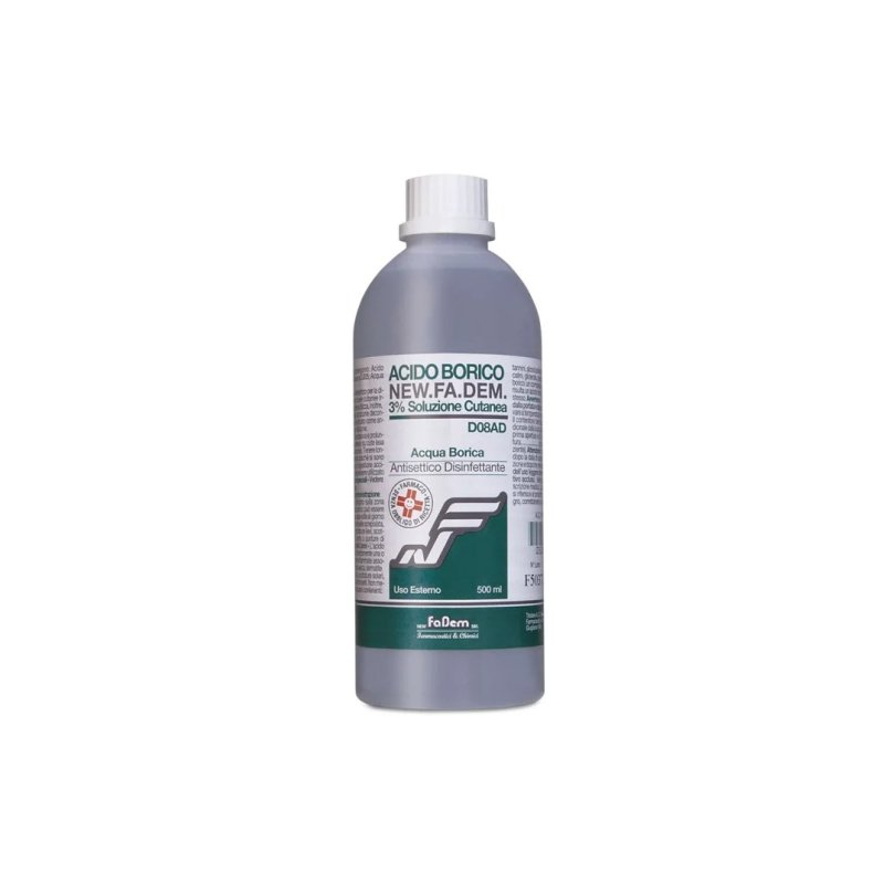 Acido borico (new.fa.dem.) soluz cutanea 500 ml 3%