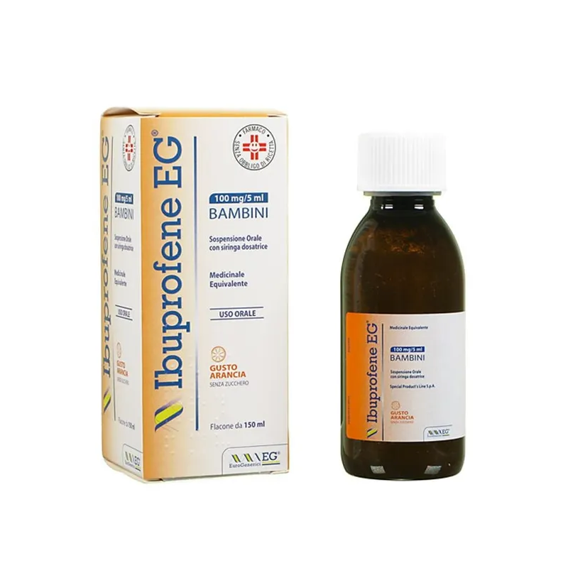 Ibuprofene (eg) orale sosp 150 ml 100 mg/5 ml gusto aranciasenza zucchero