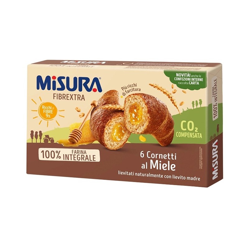 Misura cornetti fibre extra miele 6 pezzi Misura cornetti fibre extra miele 6 pezzi