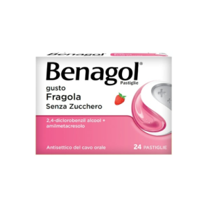 Benagol 24 pastiglie 0,6 mg + 1,2 mg fragola senza zucchero