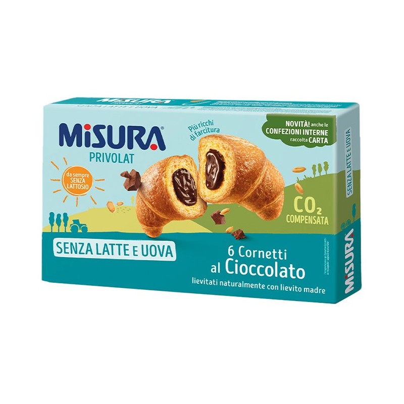 Misura cornetti privolat cioccolato senza latte e senza uova290 g Misura cornetti privolat cioccolato senza latte e senza uova290 g