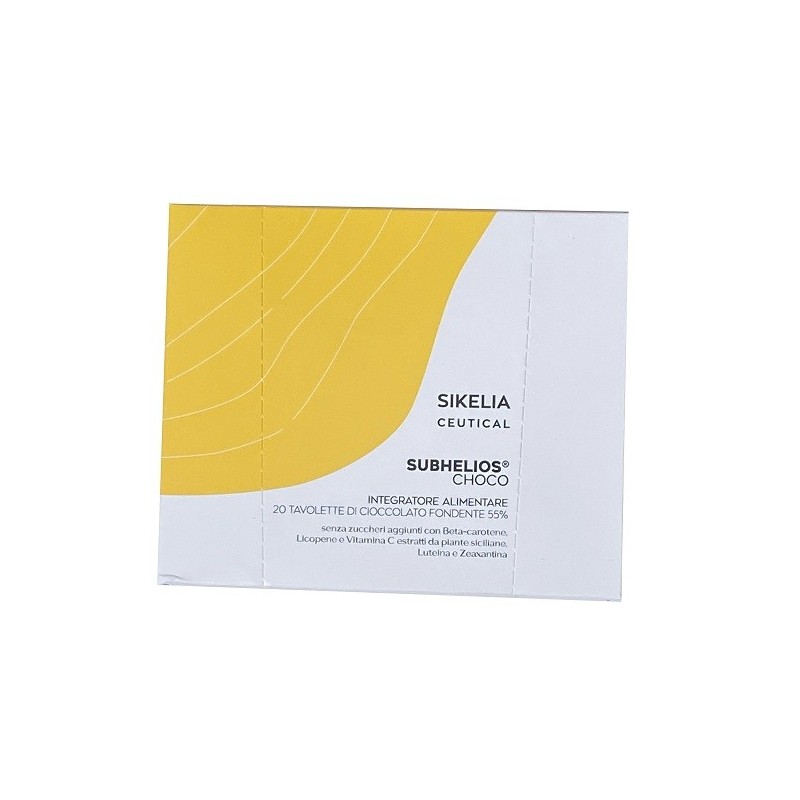 Subhelios choco 20 barrette di cioccolato fondente 55% da 7g