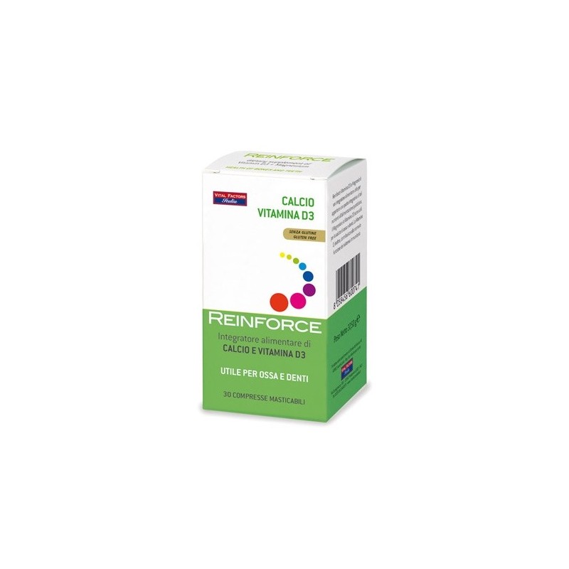 Reinforce calcio + vitamina d3 30 compresse masticabili Reinforce calcio + vitamina d3 30 compresse masticabili