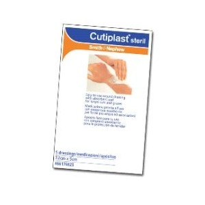 Medicazione cutiplast steril adesiva supporto in tnt adesivopoliacrilato ipollergenico tampone non aderente 15x38 cm 5pezzi