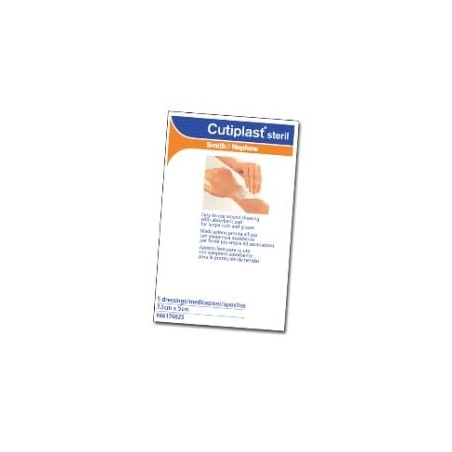 Medicazione cutiplast steril adesiva supporto in tnt adesivopoliacrilato ipollergenico tampone non aderente 15x38 cm 5pezzi