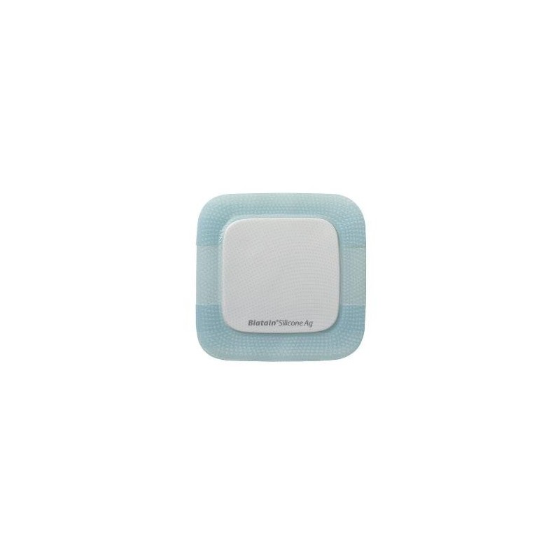 Medicazione biatain in schiuma di poliuretano a rilascio diargento con bordo adesivo in silicone 12,5x12,5 cm 5 pezzi