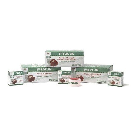 Cerotto tessuto non tessuto curamed fixa 2,5 x 500 cm con rocchetto