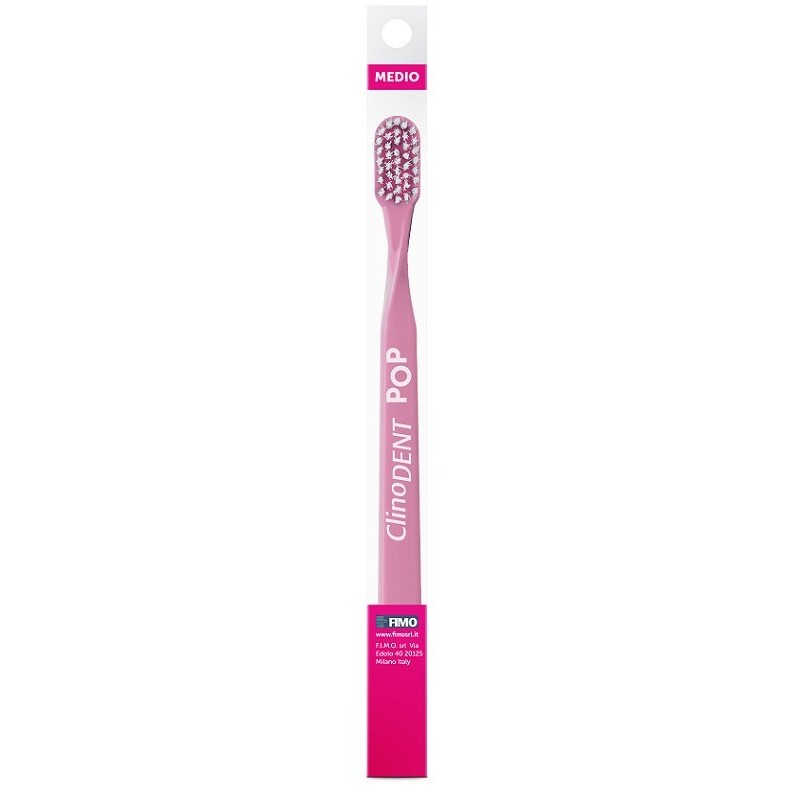 Clinodent pop rosa spazzolino da denti medio