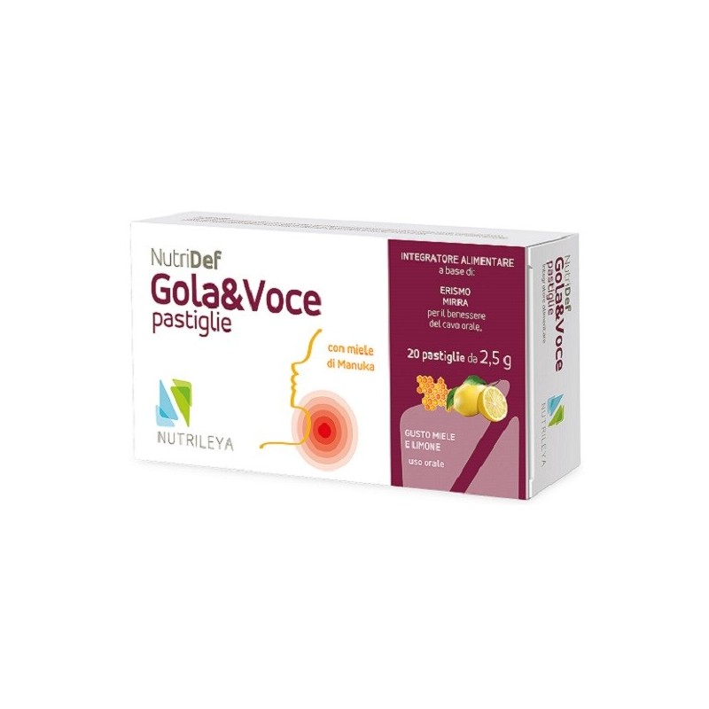 Nutridef gola & voce miele e limone 20 pastiglie