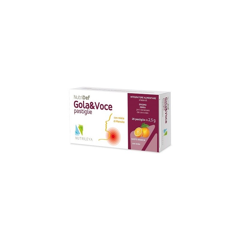 Nutridef gola & voce arancia 20 pastiglie