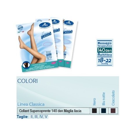 Sauber collant 140 denari super coprente microrete blu notte4 linea classica