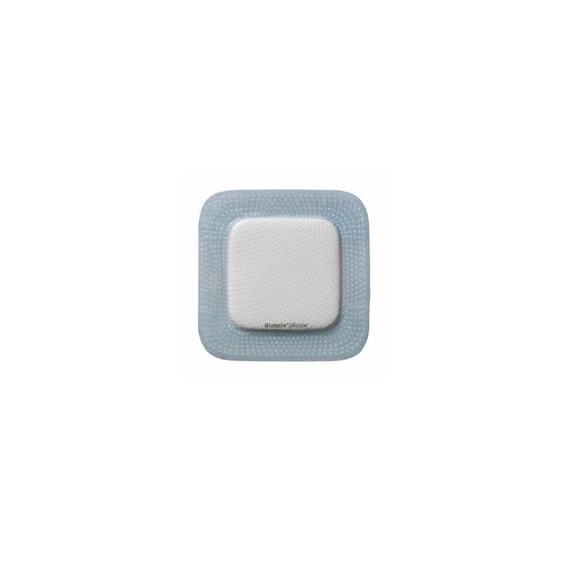 Medicazione biatain in schiuma di poliuretano con bordo adesivo in silicone per sacro 25x25 cm 5 pezzi