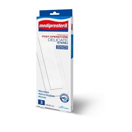 Medicazione post operatoria medipreseteril delicata tnt 10x30cm 3 pezzi