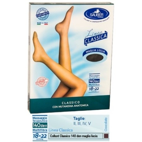 Sauber classico collant 140 denari maglia liscia cioccolato4