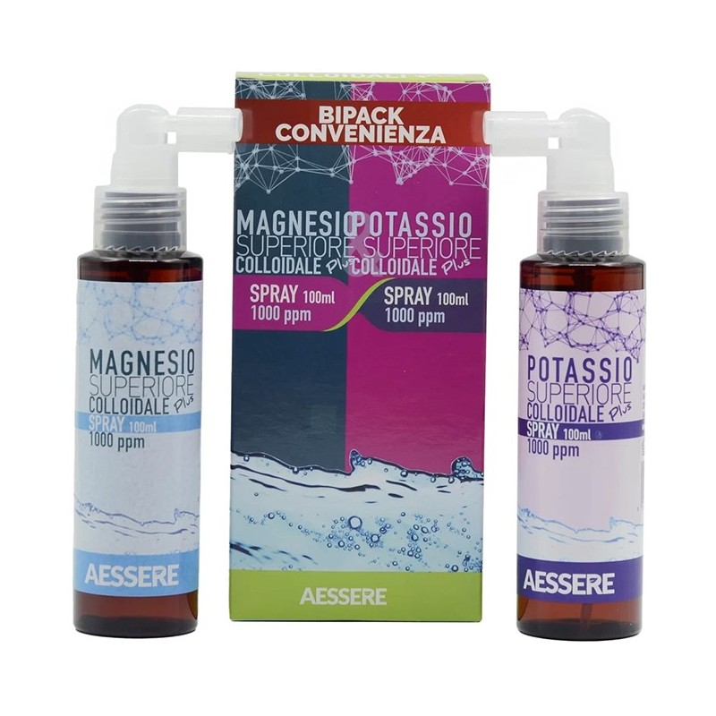 Magnesio superiore colloidale plus spray 1000 ppm 100 ml + potassio colloidale plus 1000ppm spray 100 ml