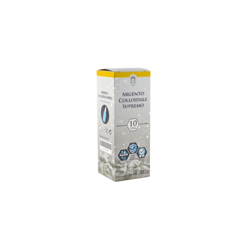 Argento colloidale supremo 10ppm certificato con contagocce50 ml Argento colloidale supremo 10ppm certificato con contagocce50 ml