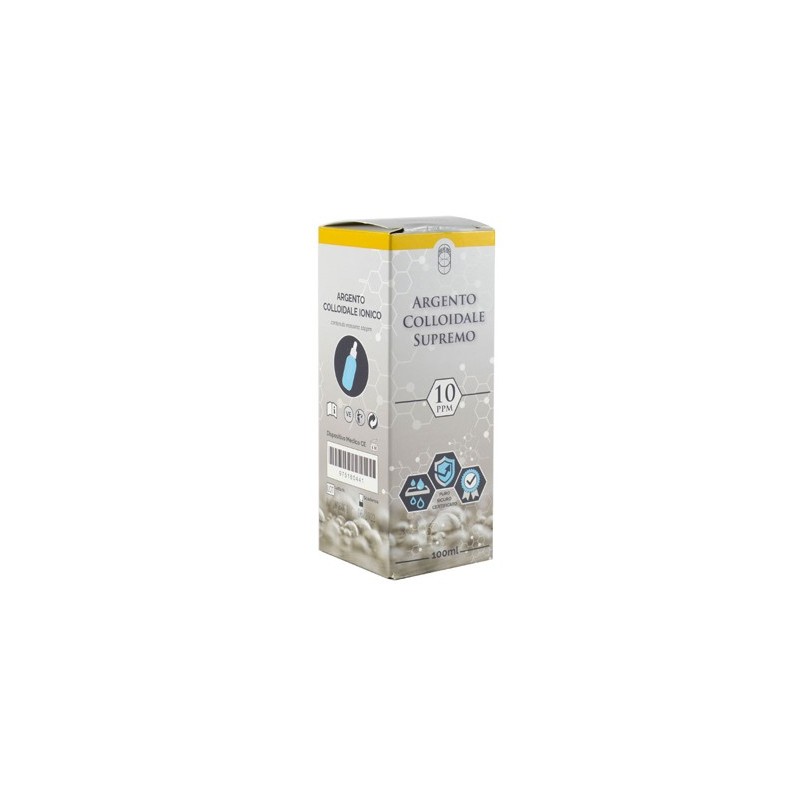 Argento colloidale supremo 10ppm certificato con contagocce100 ml Argento colloidale supremo 10ppm certificato con contagocce100 ml