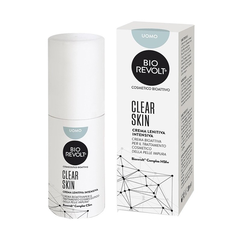 Biorevolt rx clear skin uomo crema lenitiva intensiva bioattiva per pelle impura 30 ml