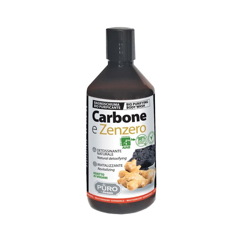 Puro bio bagnoschiuma carbone e zenzero 500 ml