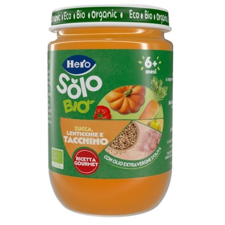 Hero solo omogeneizzato zucchine lenticchie tacchino 100% bio 190g