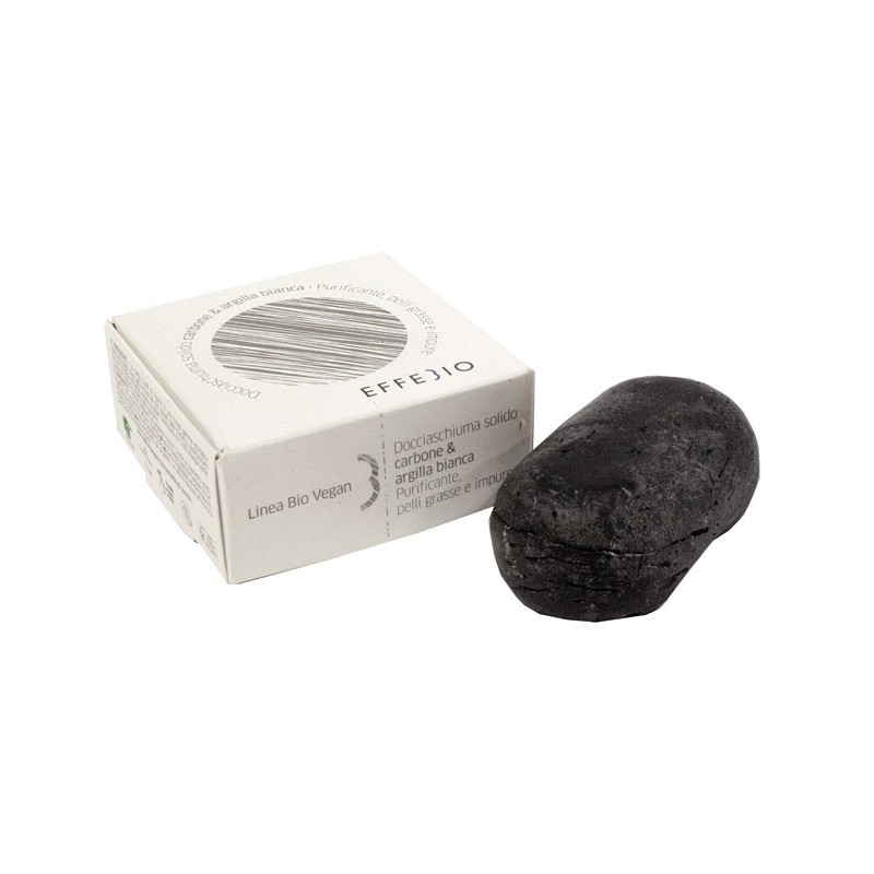 Effebio docciaschiuma solido carbone e argilla bianca 75 g