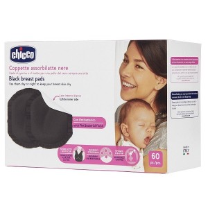 Chicco coppetta assorbilatte antibatterica nera 60 pezzi