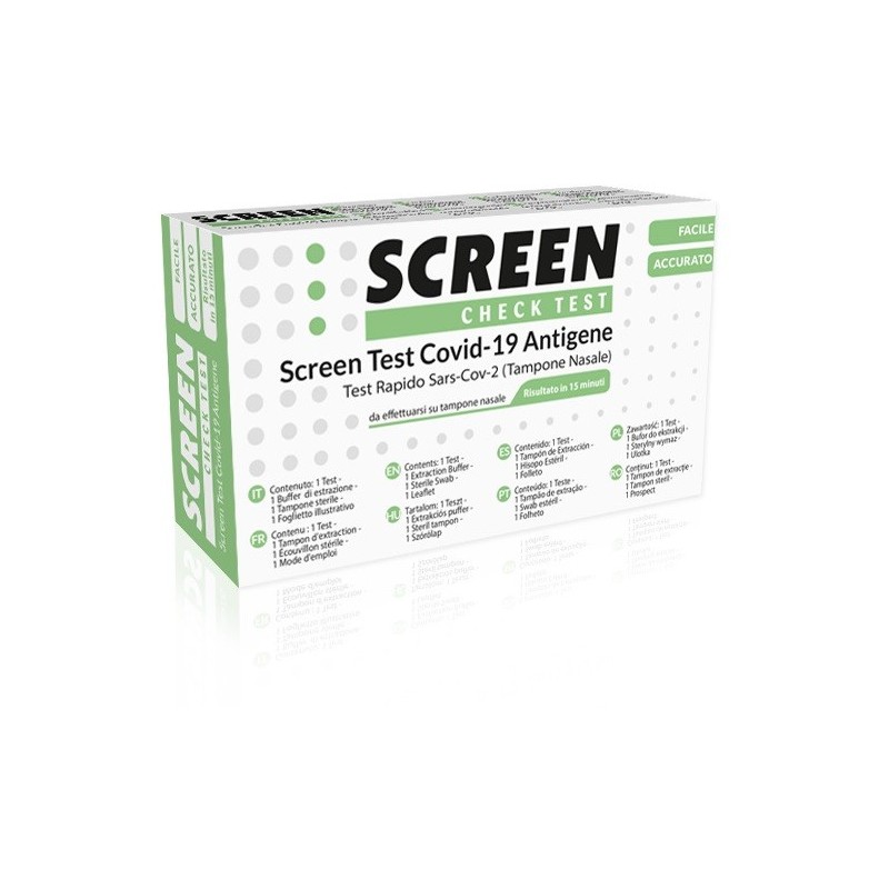 Screen test autodiagnostico antigenico rapido covid-19 sars-cov-2 tamponi nasali selftest covid test antigene screen